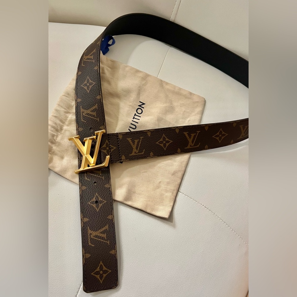 Sold Locally ✨ Louis Vuitton Monogram Belt with Gold Buckle